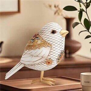White Bird Figurine Home Decor Accent Boho Bird Statue Sculpture for Shelf Table